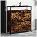 Scarpiera Con 4 Cassetti Ribaltabili Rovere Fumo 100x34x112 Cm - Foto miniatura 1