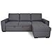 Divano Angolare Trasformabile Reversibile A 3 Posti Cathy - Tessuto Grigio - 242 X 155 X 85 Cm - Foto miniatura 1