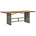 Tavolo Giardino Piano Legno Acacia Grigio 190x80x75 Polyrattan - Foto miniatura 2