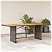 Tavolo Giardino Piano Legno Acacia Grigio 190x80x75 Polyrattan - Foto miniatura 1