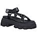 Black Casual Open Sandals Sandali Pelle Scarpe Donna Nero Eu 38, 2-28788-20 001 - Foto miniatura 2
