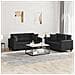 Set Di Divani 2 Pz Con Cuscini Nero In Similpelle - Foto miniatura 1