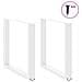 Gambe Tavolo Pranzo A U 2 Pz Bianco 90x(72-73)cm Acciaio - Foto miniatura 3
