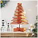 Albero Di Natale Marrone Cera 80 Cm In Legno Massello Di Pino - Foto miniatura 1