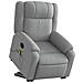 Poltrona Alzapersona Massaggi Elettrica Grigio Chiaro Tessuto - Foto miniatura 2