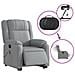 Poltrona Alzapersona Massaggi Elettrica Grigio Chiaro Tessuto - Foto miniatura 5