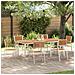 Set da Pranzo da Giardino  7 Pezzi in Legno Massello di Teak, Tavolo da Pranzo Esterno  200x90x74.5 cm in Legno Massello di Teak, Sedie da Giardino Impilabili  2 pz in Legno Massello di Teak e Metallo, Sedie da Giardino Impilabili  4 pz in Legno Massello  - Foto miniatura 2