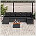 Set Divano Giardino 8 Pezzi con Cuscini Nero Polyrattan Acacia - Foto miniatura 3