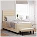 Letto con Box Spring con Materasso & Panchina Crema 90x200 cm Tessuto - Foto miniatura 2