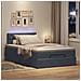 Pouf Letto con Materasso e LED Grigio Scuro 120x190cm Velluto - Foto miniatura 3