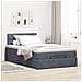 Pouf Letto con Materasso e LED Grigio Scuro 120x190cm Velluto - Foto miniatura 4