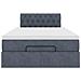 Pouf Letto con Materasso e LED Grigio Scuro 120x190cm Velluto - Foto miniatura 8