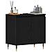 Mobile Lavabo da Bagno Rovere Nero 58x33x60 cm Legno Ingegnerizzato - Foto miniatura 3