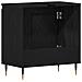 Mobile Lavabo da Bagno Rovere Nero 58x33x60 cm Legno Ingegnerizzato - Foto miniatura 8
