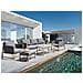 Set Salotto Da Giardino Con Tavolo E Pouf 5 Posti Nola Metallo Grigio - Foto miniatura 1