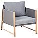 Set Salotto Da Giardino Con Tavolo E Pouf 5 Posti Nola Metallo Grigio - Foto miniatura 4