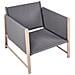 Set Salotto Da Giardino Con Tavolo E Pouf 5 Posti Nola Metallo Grigio - Foto miniatura 8