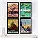 Set Di 4 Stampe Poster Vintage. Poster Pubblicità Del Mondo. Quattro Fogli Vintage Di Montagne E Fiumi Senza Cornice A3 - Foto miniatura 1