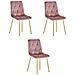 Sedia TYRA - Elegante design rivestito in velluto rosa x 3 - Foto miniatura 1