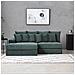 Cardiff Divano Profondo Ad Angolo 2/3 Posti In Velluto A Coste Verde - Foto miniatura 5