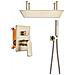 Set miscelatore doccia, Blackswan, tipo M200, modello oro opaco, montaggio a soffitto, 2 vie, soffione doccia LED con 2 modalità, misura 80 cm - Foto miniatura 1