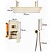 Set miscelatore doccia, Blackswan, tipo M200, modello oro opaco, montaggio a soffitto, 2 vie, soffione doccia LED con 2 modalità, misura 80 cm - Foto miniatura 3