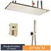 Set miscelatore doccia, Blackswan, tipo M200, modello oro opaco, montaggio a soffitto, 2 vie, soffione doccia LED con 2 modalità, misura 80 cm - Foto miniatura 4
