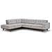 York Divano D'angolo Firmato In Tessuto Grigio 5/6 Posti - Foto miniatura 1