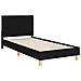 Struttura letto bambini con testata Nero 90 x 190 cm Tessuto - Foto miniatura 4