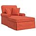 Chaise Longe con Gonna 3 pcs Rosso Arancio Tessuto in Cords - Foto miniatura 1