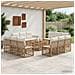 Set Divano da Giardino 13 pz Naturale e Bianco Crema polyrattan - Foto miniatura 8