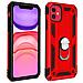 Cover Apple Iphone 11 Bi-materia Anello Magnetico Stand Rosso - Foto miniatura 1