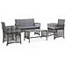 Set Divani Da Giardino 4 Pz Con Cuscini In Polyrattan Antracite - Foto miniatura 1