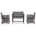 Set Divani Da Giardino 4 Pz Con Cuscini In Polyrattan Antracite - Foto miniatura 2