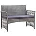 Set Divani Da Giardino 4 Pz Con Cuscini In Polyrattan Antracite - Foto miniatura 8