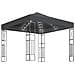 Gazebo con Stringa di Luci LED 3x3 m in Tessuto Antracite - Foto miniatura 1