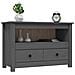 Mobile Porta Tv Grigio 79x35x52 Cm In Legno Massello Di Pino - Foto miniatura 3