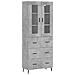 Credenza Grigio Cemento 69,5x34x180 Cm In Legno Multistrato - Foto miniatura 2