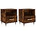 Comodini 2 Pz Rovere Fumo 40x35x47,5 Cm In Legno Multistrato - Foto miniatura 2