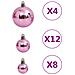 Set Palline Di Natale 111 Pz Rosa In Polistirene - Foto miniatura 6