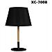 Trade Shop - Lampada Da Tavolo Abat Jour Con Paralume In Tessuto Nero Portalampada E27 Xc-7008 - Foto miniatura 1