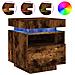 Comodino Con Luci Led Rovere Fumo 40x39x48,5 Cm - Foto miniatura 2