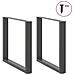 Gambe Tavolo Pranzo A U 2 Pz Antracite 90x(72-73) Cm Acciaio - Foto miniatura 3