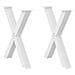 Gambe Tavolo Pranzo A Forma X 2 Pz Bianco 80x(72-73) Cm Acciaio - Foto miniatura 1
