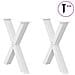 Gambe Tavolo Pranzo A Forma X 2 Pz Bianco 80x(72-73) Cm Acciaio - Foto miniatura 3
