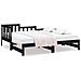 Lusso Casadino -  Dormeuse Estraibile Nera 2x(80x200) Cm Legno Massello Di Pino - Foto miniatura 1