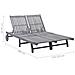 Sdraio Da Giardino Grigia A 2 Posti Con Cuscini Massello Acacia - Foto miniatura 6