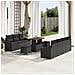 Set di Divani da Giardino 10 Pezzi con Cuscini Nero Polyrattan Acacia,  Divano da Giardino a 2 posti con Ripostiglio e Cuscini Nero Polyrattan,  Set di Pranzo da Giardino 3 Pezzi con Cuscini Nero Polyrattan Acacia - Foto miniatura 2