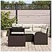 Set Divano da Giardino da 5 Pezzi con Cuscini Marrone in Polyrattan - Foto miniatura 3