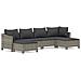 Set Divani da Giardino 6 pz con Cuscini in Polyrattan Grigio - Foto miniatura 1